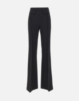 Pantaloni in doppio crêpe stretch con logo ricamato PA17161E2 110 ELISABETTA FRANCHI 