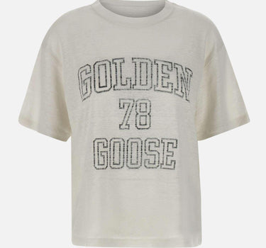T-shirt  "Boxy" in lino GWP01874 P00189111421 GOLDEN GOOSE 