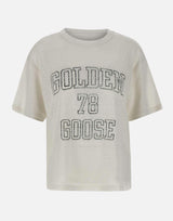 T-shirt  "Boxy" in lino GWP01874 P00189111421 GOLDEN GOOSE 