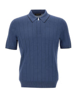 Polo in seta con zip 43128 23510570 GRAN SASSO 