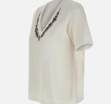T-shirt con ricamo gioiello G339Z000547N 011 ELENA MIRO' 
