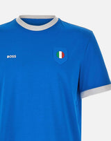 T-shirt in cotone elasticizzato con bandiera 50562134 430 BOSS 