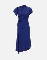 Abito asimmetrico con nodo 1226WDR007294B INDIGO VICTORIA BECKHAM 