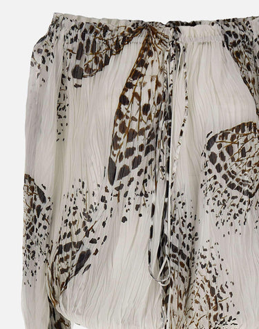 Blusa in georgette con stampa 4C267A M1025 BLUMARINE 
