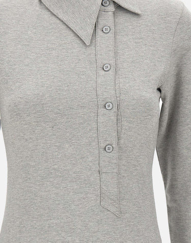 Polo asimmetrica grigio melange 260WCI00031 JJF006AA183 THE ATTICO 