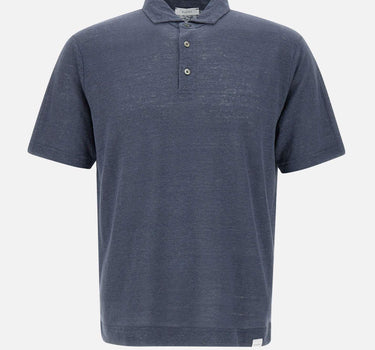 Polo in lino DK87124 BLU DIKTAT 