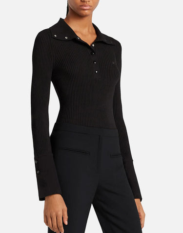 Polo "Classic Rib" 325MPO051FI0001 BLACK COURREGES 