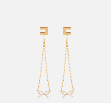 Orecchini  pendenti in ottone finitura oro con logo  C e fiocco OR42A51E2 U95 ELISABETTA FRANCHI 