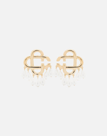 "Pearl Drop Logo Earrings" APF25JW093 01 CASABLANCA 