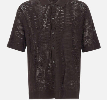 Camicia in maglia di pizzo con coccodrillo AH0796 3LA LACOSTE 