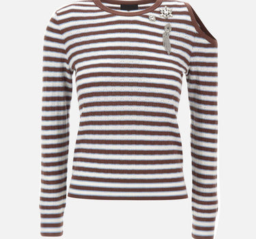 Maglia in misto cotone con cut-out CA6065MS52G C3975 LIU-JO 