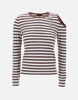 Maglia in misto cotone con cut-out CA6065MS52G C3975 LIU-JO 
