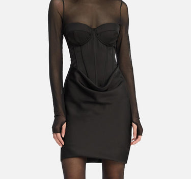 "Satin corset mini dress" 115252 100 ROTATE BIRGER CHRISTENSEN 