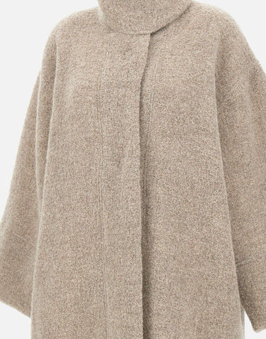 Cappotto in lana emohair W07100680 50LTBROWN MAURIZIO MYKONOS 
