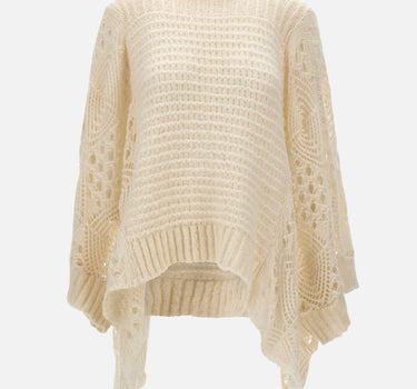Maglione in lana e alpaca W08060280 24WHITE MAURIZIO MYKONOS
