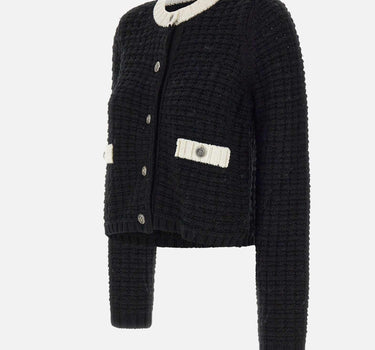 Cardigan crop in maglia di cotone MF5231MA97P 01319 LIU-JO 