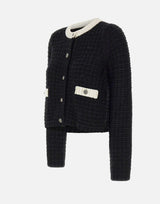 Cardigan crop in maglia di cotone MF5231MA97P 01319 LIU-JO 