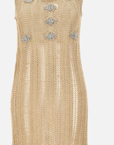"Long sleveless dress in crochet lurex" 25AMRO140ML0317 P717 RABANNE 