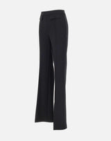 Pantaloni in doppio crêpe stretch con logo ricamato PA17161E2 110 ELISABETTA FRANCHI 