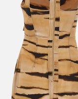 Mini abito in drill con stampa tigre AB95962E2 470 ELISABETTA FRANCHI 