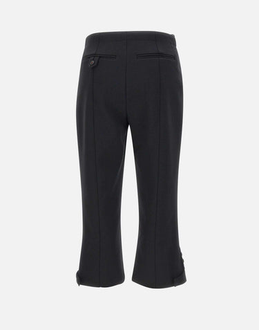 "Tab Detail Cropped Trouser" 1325WTR006490A BLACK VICTORIA BECKHAM 