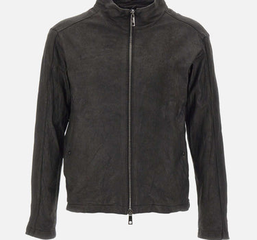 Giacca in pelle GU26F26099VBRUSH NERO GIORGIO BRATO 