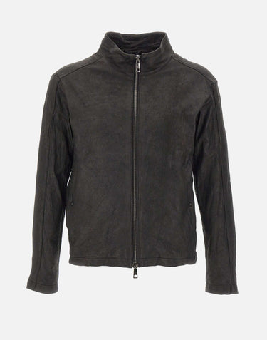 Giacca in pelle GU26F26099VBRUSH NERO GIORGIO BRATO 