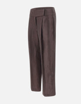 Pantaloni in misto lino laminati 50560270 207 BOSS 