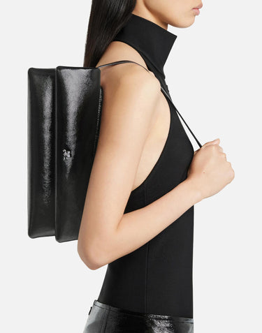 "Cuff Leather clutch" 425GSA202CR0043 BLACK COURREGES 