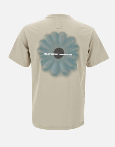 T-shirt  "Shitake flower peace" in cotone EM001717 AF14836F8094 EMPORIO ARMANI 