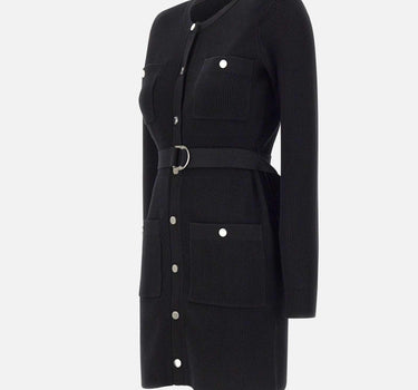 Abito in maglia con spalline imbottite MF5371MS99E 22222 LIU-JO 