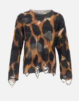 Maxi maglione leopardato con strappi F5LAMAJP065 570 LANEUS 