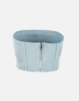 "Denim cropped stud top" 114062 1468 ROTATE BIRGER CHRISTENSEN 