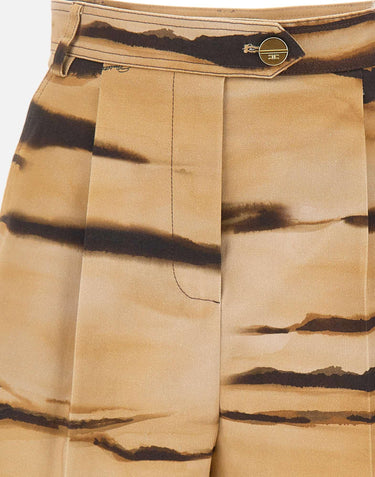 Shorts in drill con stampa tigre SH01362E2 470 ELISABETTA FRANCHI 
