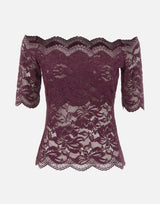 Top in pizzo a maniche corte 26AJTO697PA0170 P534 RABANNE 
