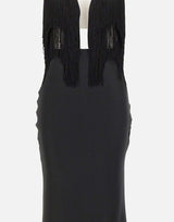 Abito lungo con frange RS16302 BLACK NISSA 
