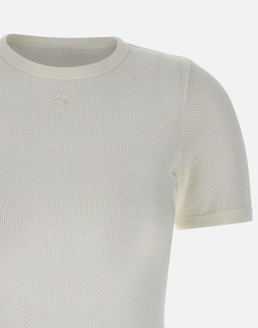 "Signature contrast t-shirt" 125JTS017JS0069 0001 COURREGES 