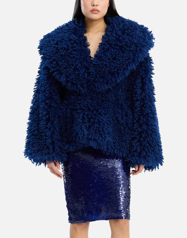 "Faux Fur Belted Jacket" 114647 1587 ROTATE BIRGER CHRISTENSEN 