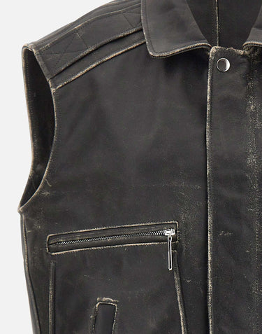 Gilet over in pelle 26EF0W076VA0045 P001 RABANNE 