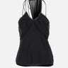 Top in seta arricciato 1226WTP007297A BLACK VICTORIA BECKHAM 