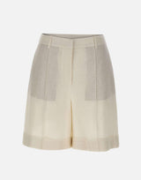 Shorts in misto lino con lurex M80BERI05 TES0M06800 ELEVENTY 