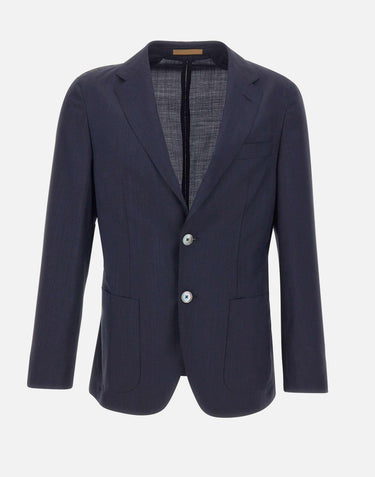 Blazer slim fit in misto lana seersucker 50560825 404 BOSS 