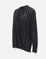 Cardigan in maglia destroyed S6LAMACA051 110 LANEUS 