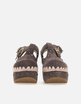 "Suede Clog with Stones" FW611006A MOCHA MOU 