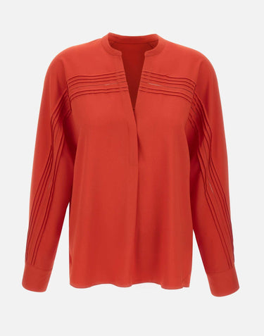 Blusa con pieghe decorative V184813202 870POP VINCE. 
