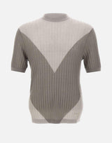 Maglia in misto lana a maniche corte EM004627 AF25250M8120 EMPORIO ARMANI 