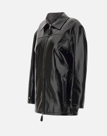 "Oversized vinyl jkt" 425CBL322VY0014 BLACK COURREGES 