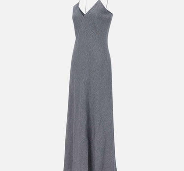 Abito lungo in misto lino con lurex M80ABIK02 TES0M06811 ELEVENTY 