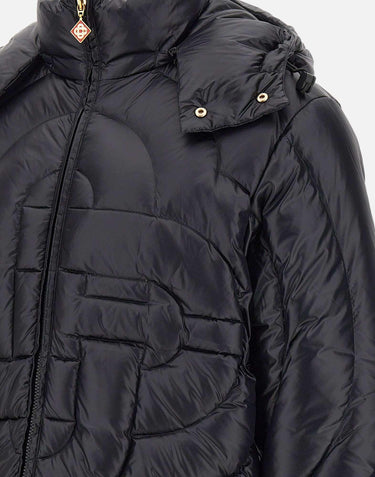 "Monogram Quilted Nylon Puffer Jacket" MAW25OT140 01 CASABLANCA 