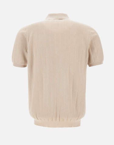Polo in cotone a maxi coste DC115217 BEIGE DELLA CIANA CASHMERE 